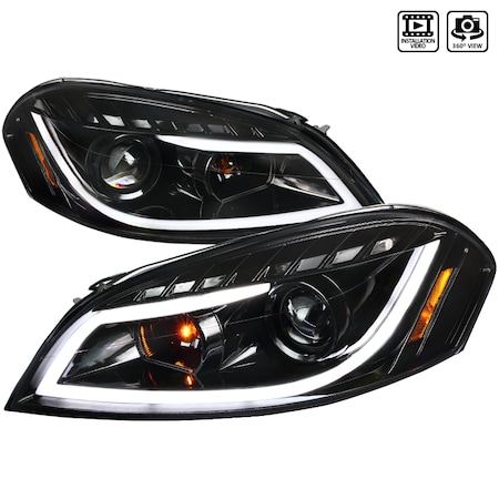 Spec-D Tuning 06-13 Chevrolet Impala Projector Headlight Glossy Black 2LHP-IPA06BK-TM